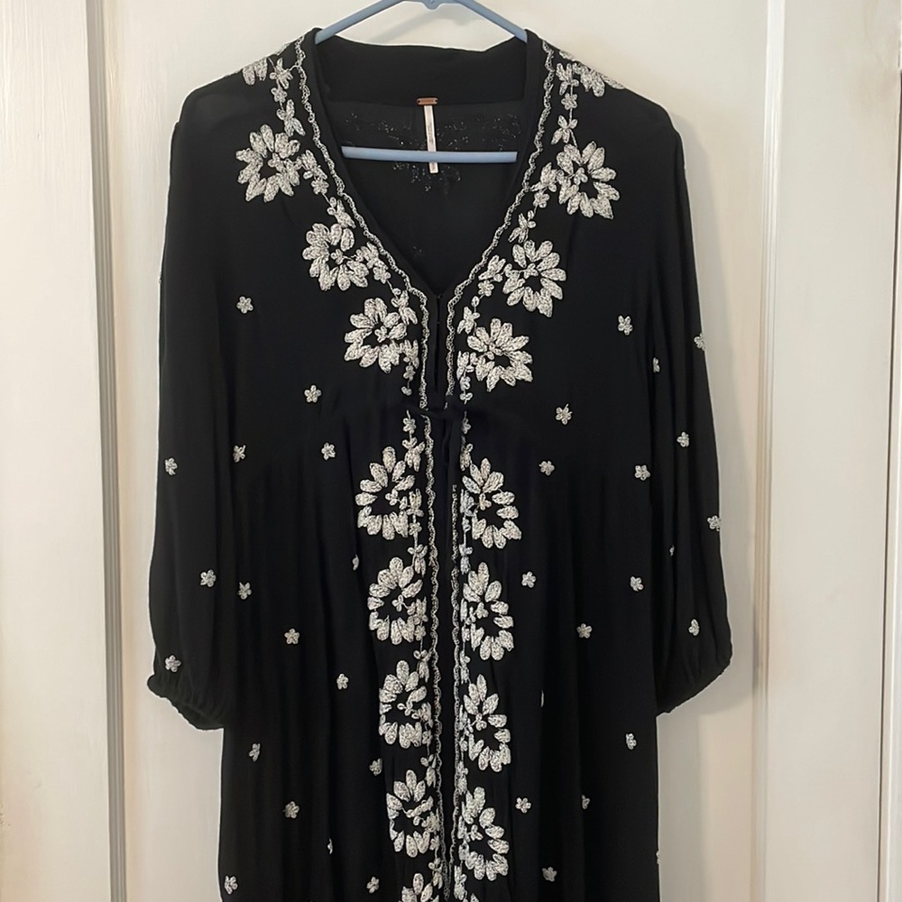 Free People Embroidered Fable Midi Dress